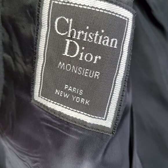 Christian Dior Jacket Mens 42L Gray Monsieur Pinstripe Double Breasted Wool - Picture 3 of 9